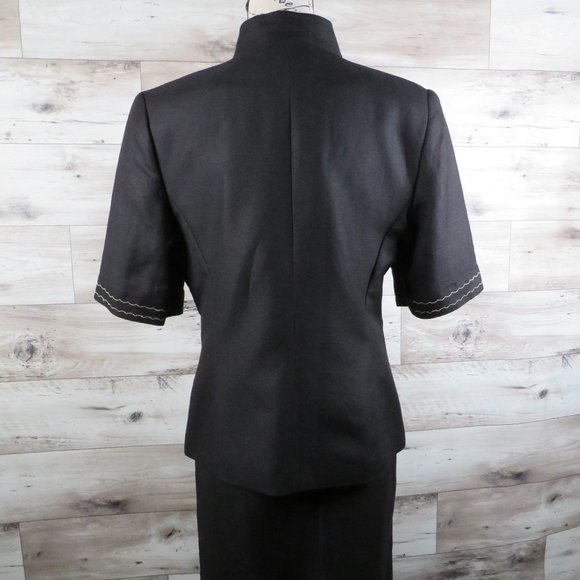 KASPER* Women's 2-PC Set (Jacket‎ & Skirt) Embroidery/Linen/Size~ 12 - Picture 3 of 16